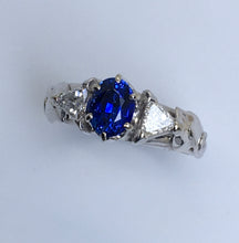 Load image into Gallery viewer, brilliant blue sapphire and diamond band
