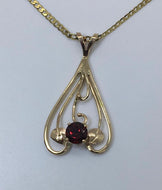 Garnet Art Nouveau Pendant