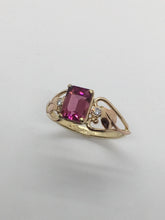 Load image into Gallery viewer, luscious tourmaline ring with diamomds and leaves
