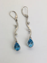 Load image into Gallery viewer, Blue Topaz Moxie Dangle Earrings

