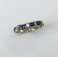 Ceylon Sapphire & Diamonds Channel Set Band