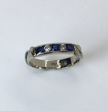 Load image into Gallery viewer, Ceylon Sapphire &amp; Diamonds Channel Set Band

