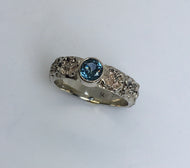 Blue Montana Sapphire Dogwood Blossom Band