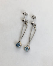 Load image into Gallery viewer, Aquamarine Exclamation Point Earrings
