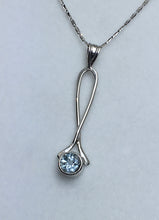 Load image into Gallery viewer, Aquamarine Exclamation Point Pendant &amp; Earring Set
