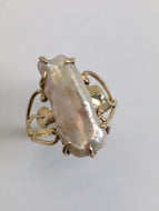lusterous long fresh water pearl ring