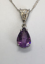 Load image into Gallery viewer, Amethyst Bubble Cut Pendant with Fancy Leaf Bail
