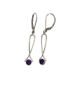 vibrant round amethyst dangle earrings