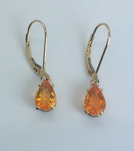Mexican Fire Opal Gumdrop Earrings
