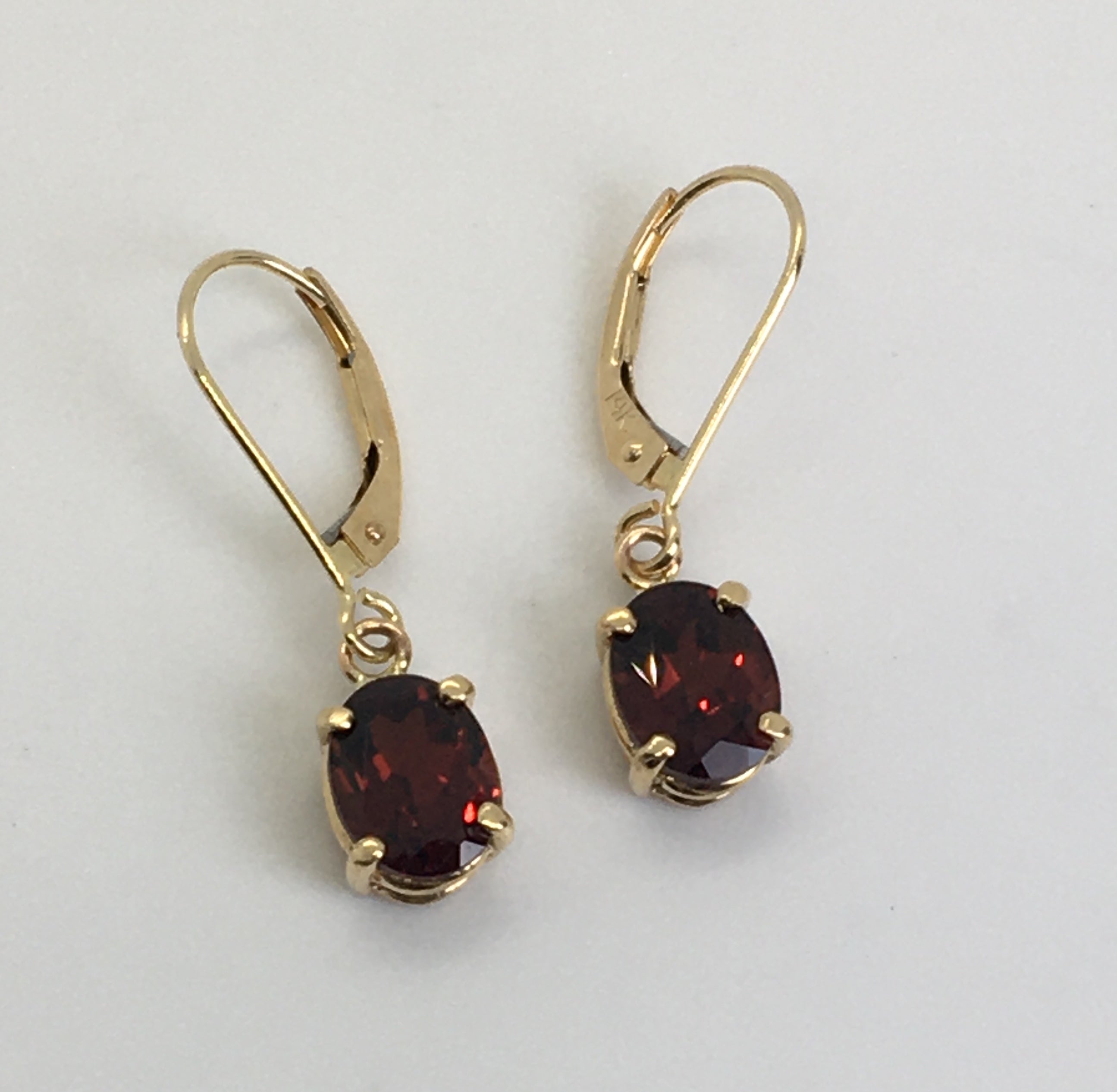 Almandine Garnet Gumdrop Earrings
