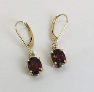 oval Almondine Garnet dangle earrings 
