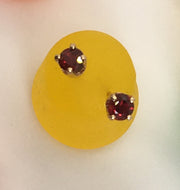 Garnet Gem Dot Earrings