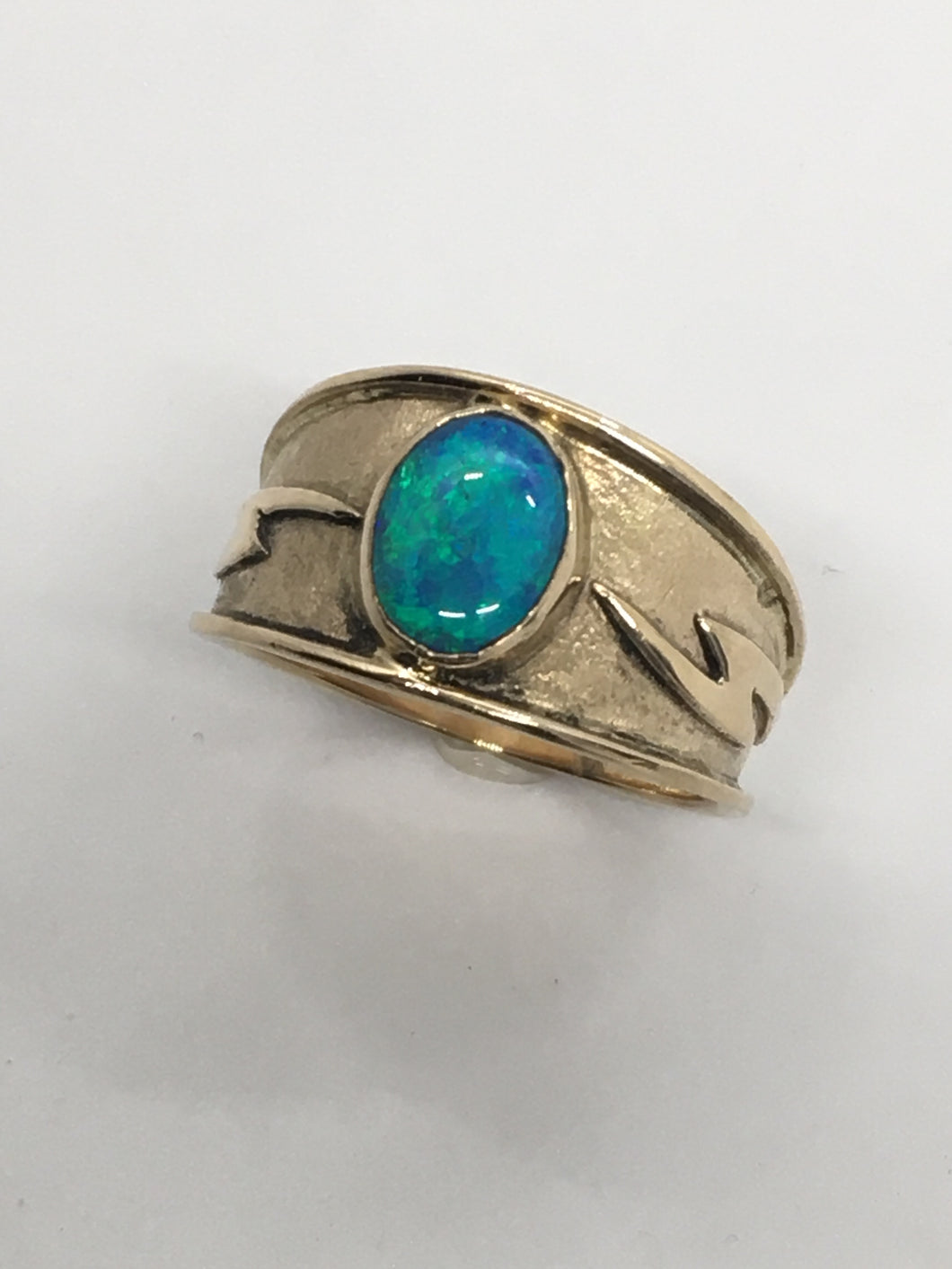 Opal Lightning Bolt Ring