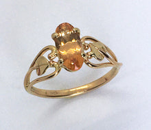 Load image into Gallery viewer, Imperial Topaz Open Heart with Leaves Ring
