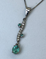 Parieba Tourmaline Cascading Diamond Pendant