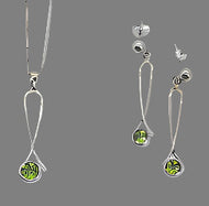 Peridot Exclamation Point Set, White Gold