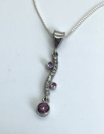 Pink Sapphire Cascading Diamonds Pendant