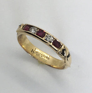 Ruby and Diamond Channel Set Ring