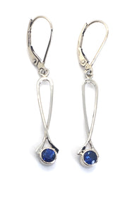 Blue Ceylon Sapphire Exclamation Point Earrings