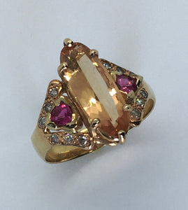Imperial Topaz and Pink Sapphire Ring