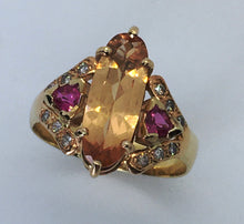Load image into Gallery viewer, Imperial Topaz and Pink Sapphire Ring
